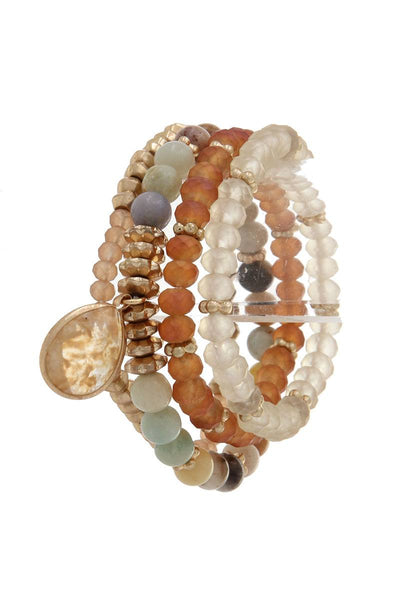 Semi precious stone stretch bracelet