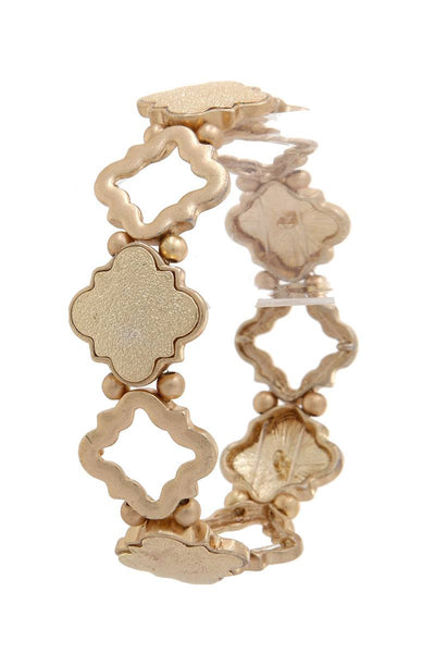 Quatrefoil shape stretch bracelet