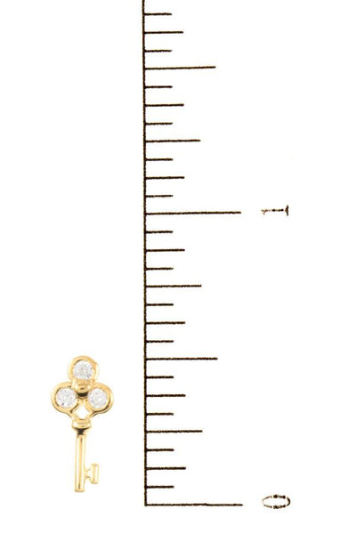 Cz stone pave key post earring