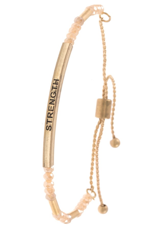 Strength beaded slider bracelet