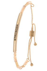 Strength beaded slider bracelet