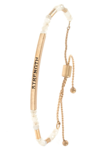 Strength beaded slider bracelet