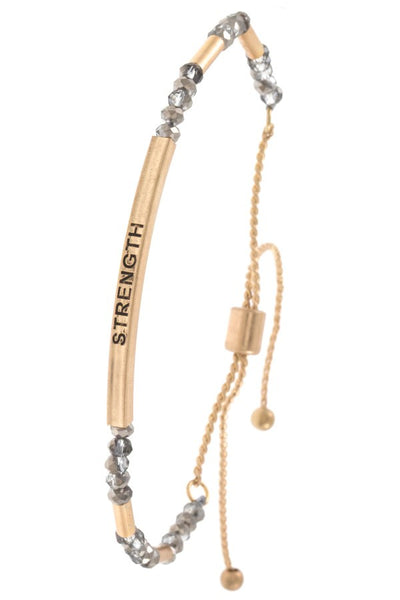 Strength beaded slider bracelet