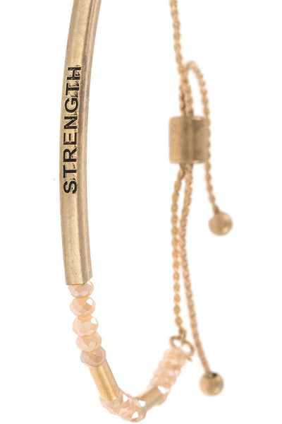 Strength beaded slider bracelet