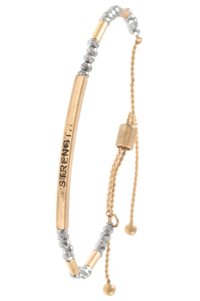 Strength beaded slider bracelet