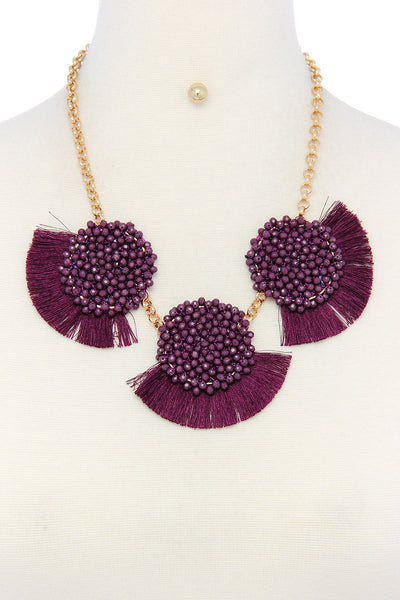 Multi pattern fashion necklace and earring set