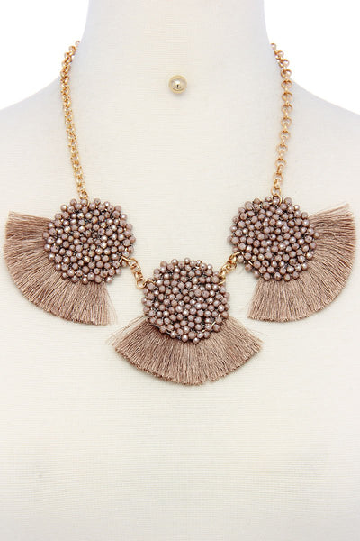 Multi pattern fashion necklace and earring set