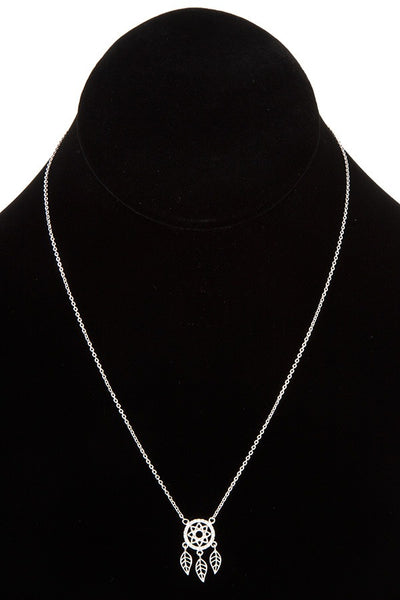 Dream catcher pendant short necklace