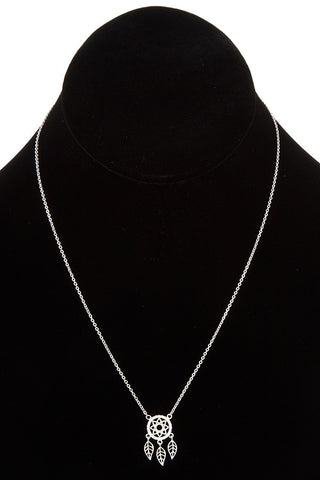 Dream catcher pendant short necklace