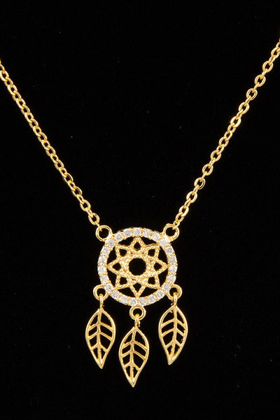 Dream catcher pendant short necklace