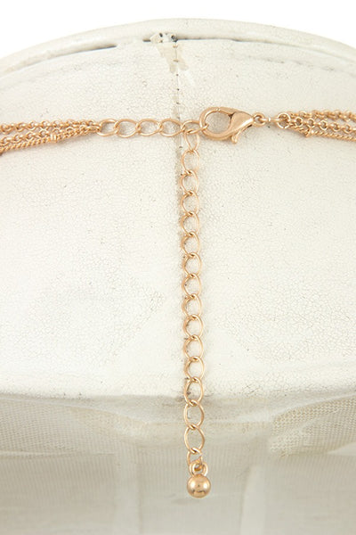 Multi row beaded filigree pendant necklace