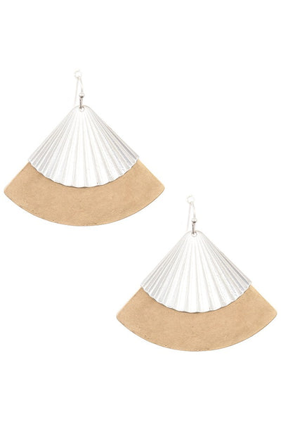 Drop fan shape dangle earring