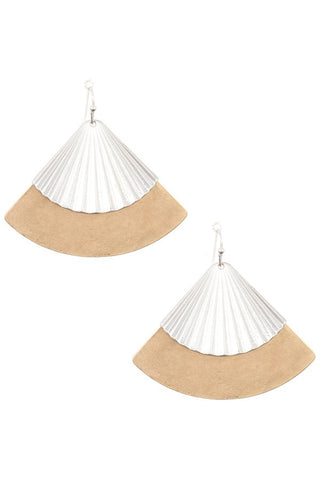 Drop fan shape dangle earring