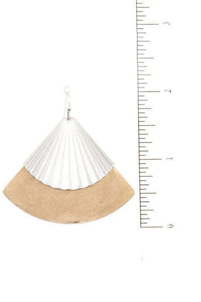 Drop fan shape dangle earring