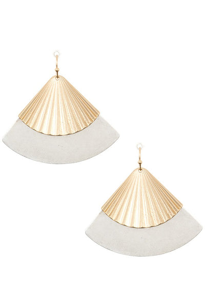 Drop fan shape dangle earring