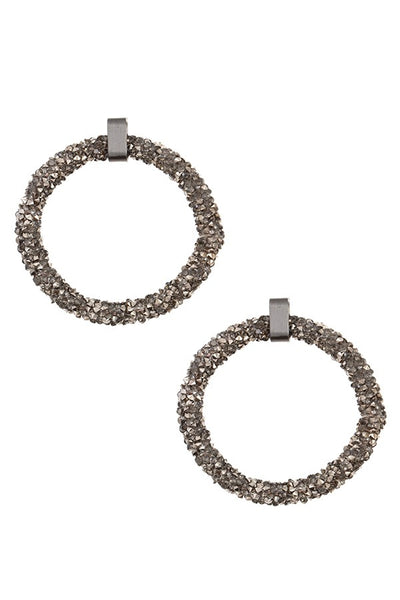 Cluster gem hoop earring