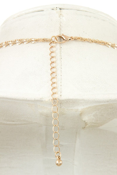 Reptile print and bar pendant long necklace set