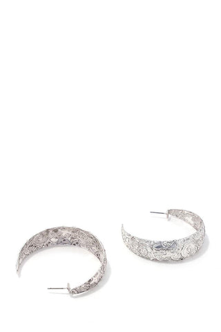 Filigree open circle drop earring