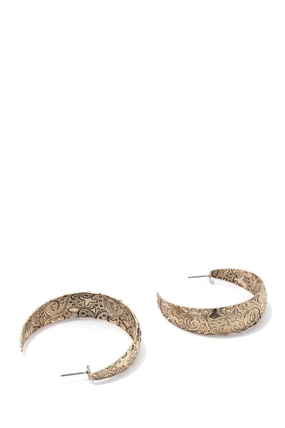 Filigree open circle drop earring