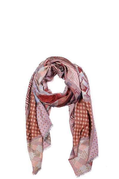 Mixed pattern mosaic scarf-