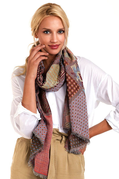 Mixed pattern mosaic scarf-