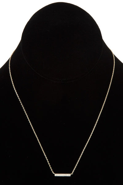 Cz stone bar pendant necklace