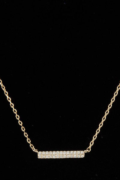 Cz stone bar pendant necklace