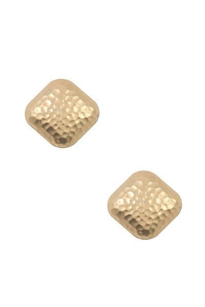 Textured square post earring