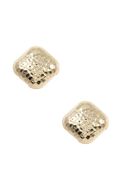 Textured square post earring