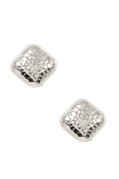 Textured square post earring