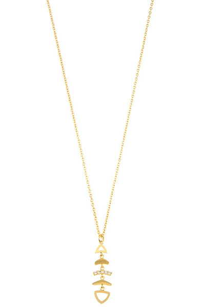 Fish bone pendant necklace