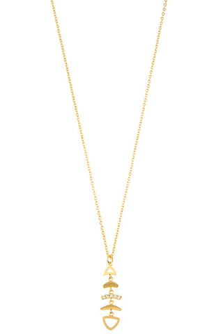 Fish bone pendant necklace