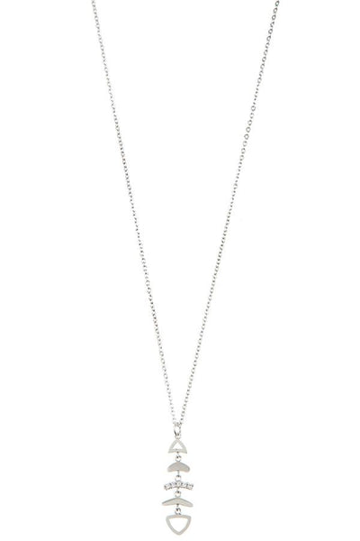 Fish bone pendant necklace