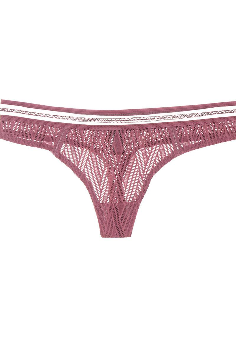 Pattern lace thong