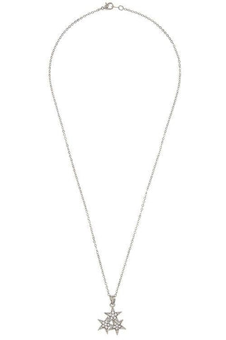 Triple rhinestone cluster star pendant necklace