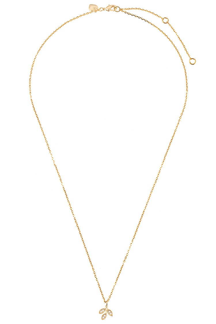 Cz stone leaf vine pendant necklace
