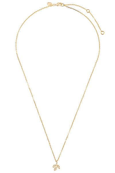 Cz stone leaf vine pendant necklace