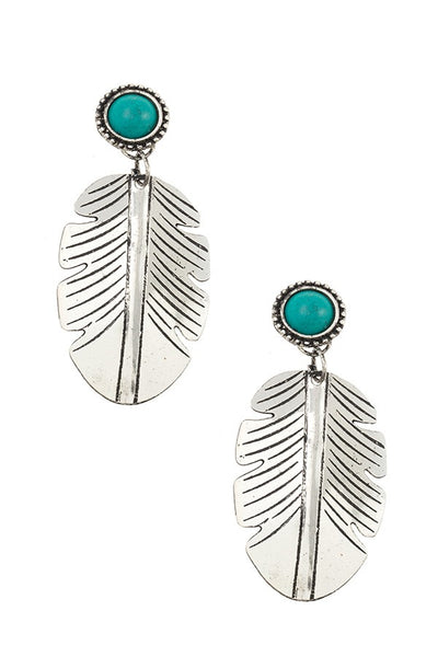 Etched lead drop dangle earring