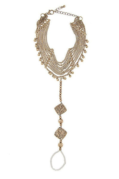 Multi draped bead accent anklet