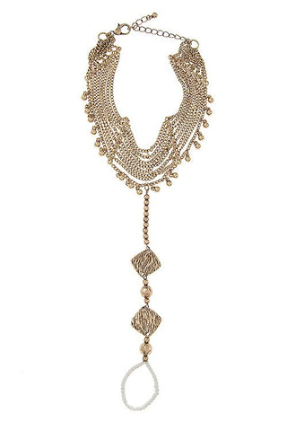 Multi draped bead accent anklet