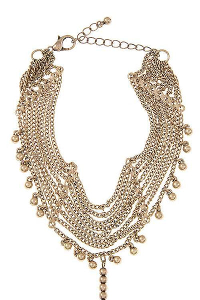 Multi draped bead accent anklet