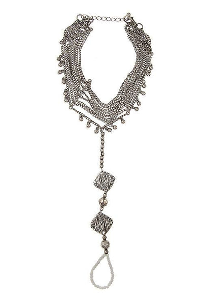 Multi draped bead accent anklet