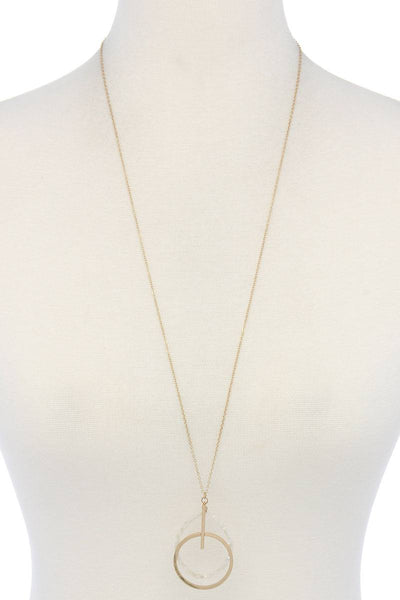 Metal circle beaded pendant necklace