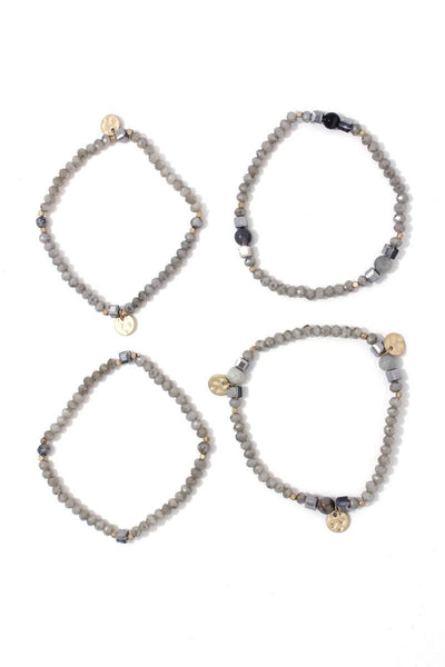 Beaded stretch bracelet set