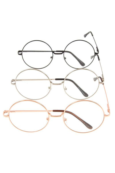 Round clear framed sunglasses