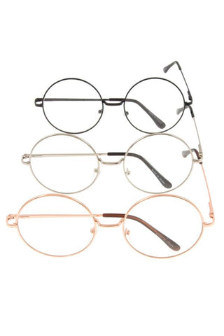 Round clear framed sunglasses