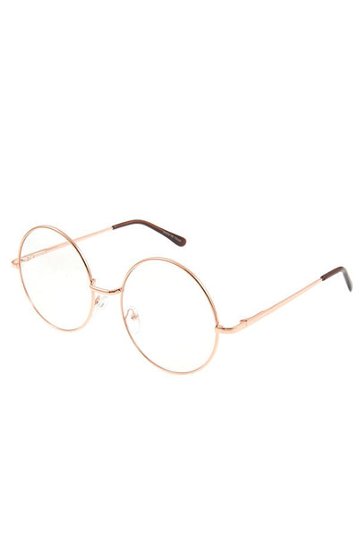 Round clear framed sunglasses