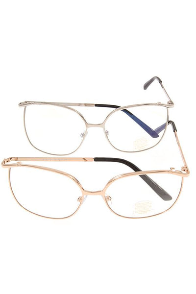 Metal framed clear lens glasses