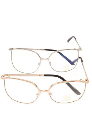 Metal framed clear lens glasses