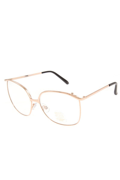 Metal framed clear lens glasses